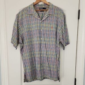 Polo By Ralph Lauren Multicolor Caldwell Plaid Men's Short Sleeve Shirt VINTAGE